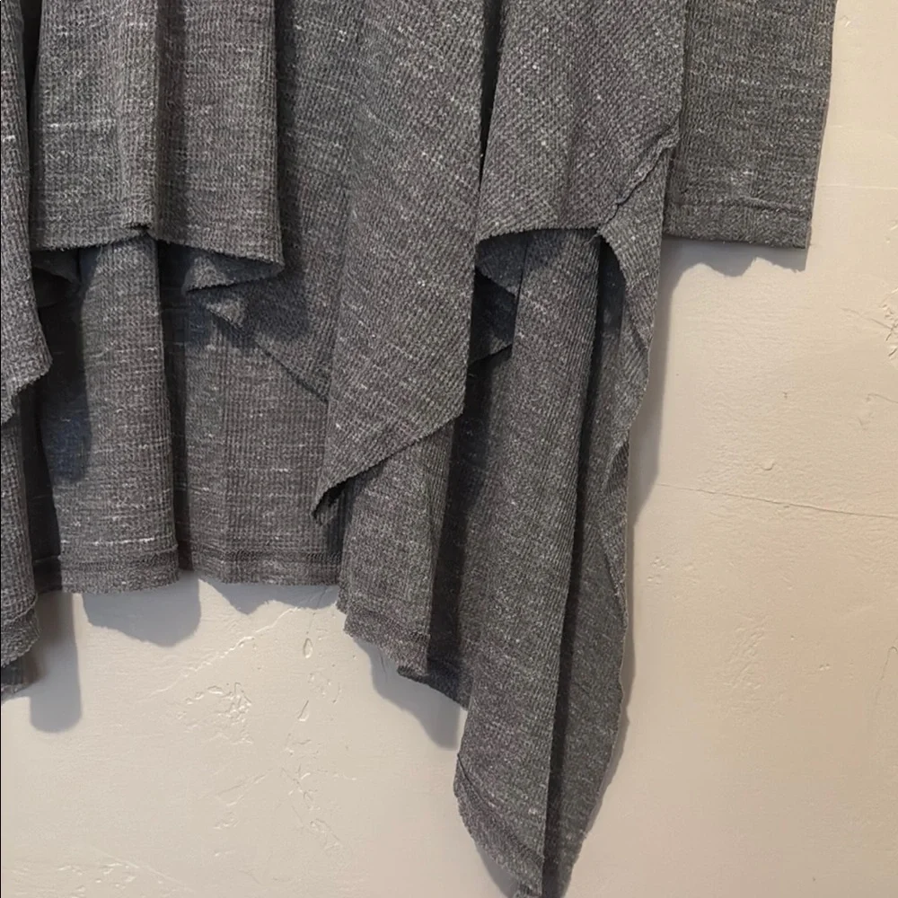 Free People Charcoal Gray Knit Top with Asymmetrical Lines Small - Picture 4 of 7